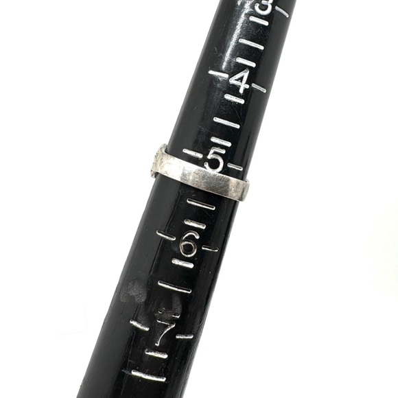 Sterling Silver Flower and Leaf Band Carved Floral Ring Size 5 1/4 - Picture 11 of 12